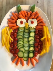 Veggie platter in shape of owl